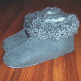 Lammskinnstofflor mocka strl 36-43
