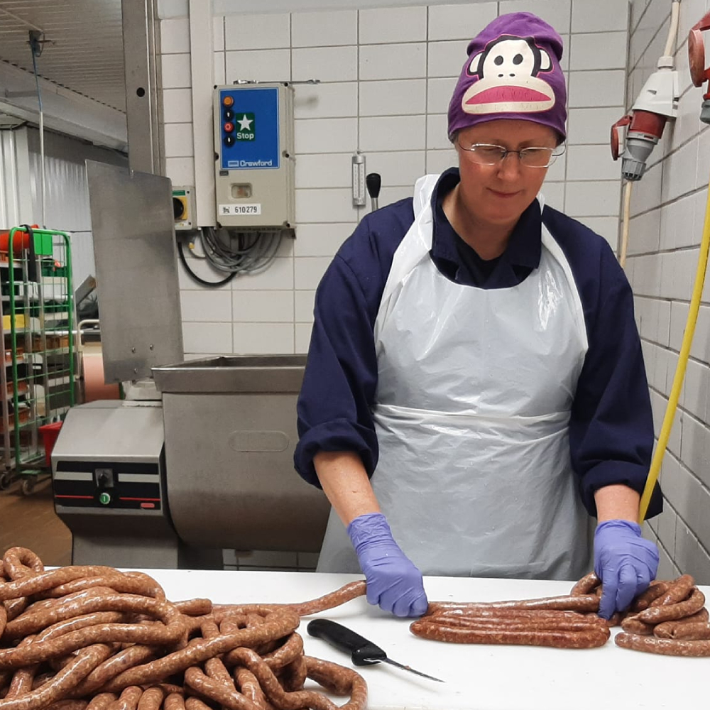 tillverkning av lammkorv